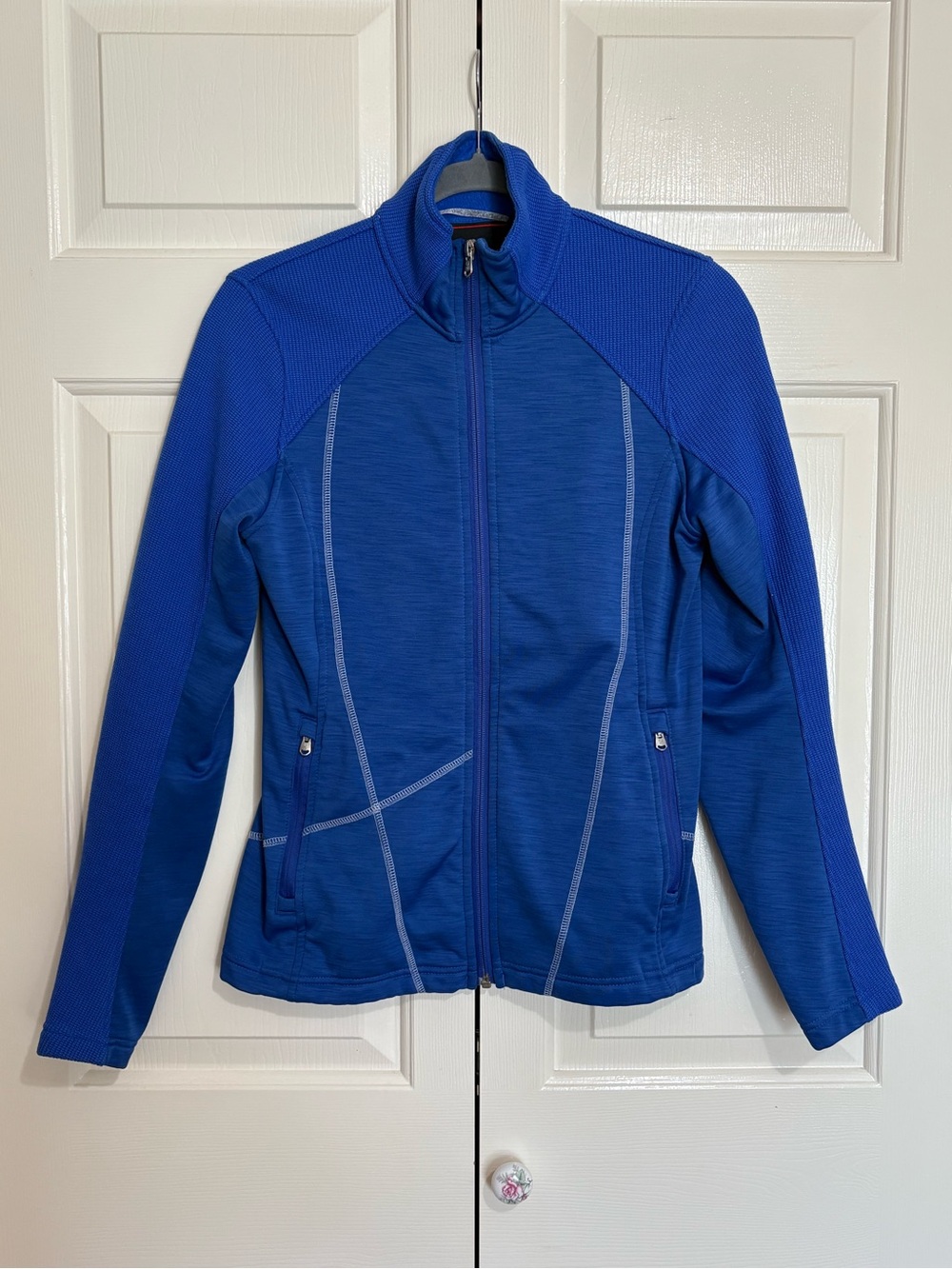 Spyder Blue Fleece-Lined Running Jacket